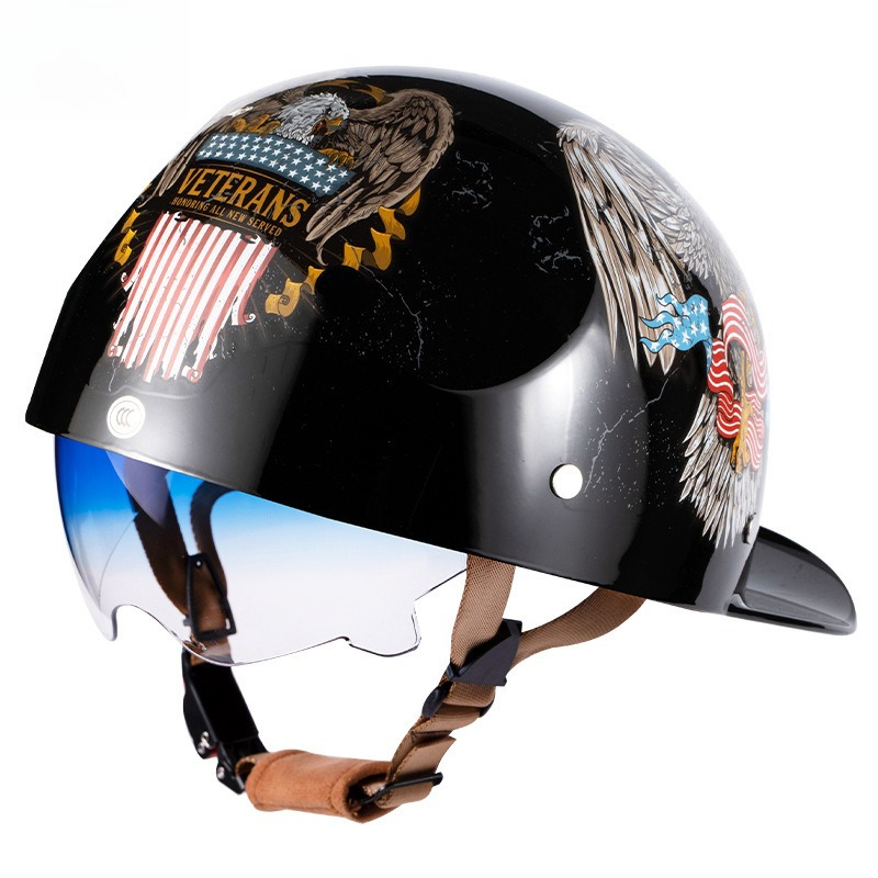 Vintage Motorbike Half Helmet  - Lens Cap Vintage ulasan dan harga