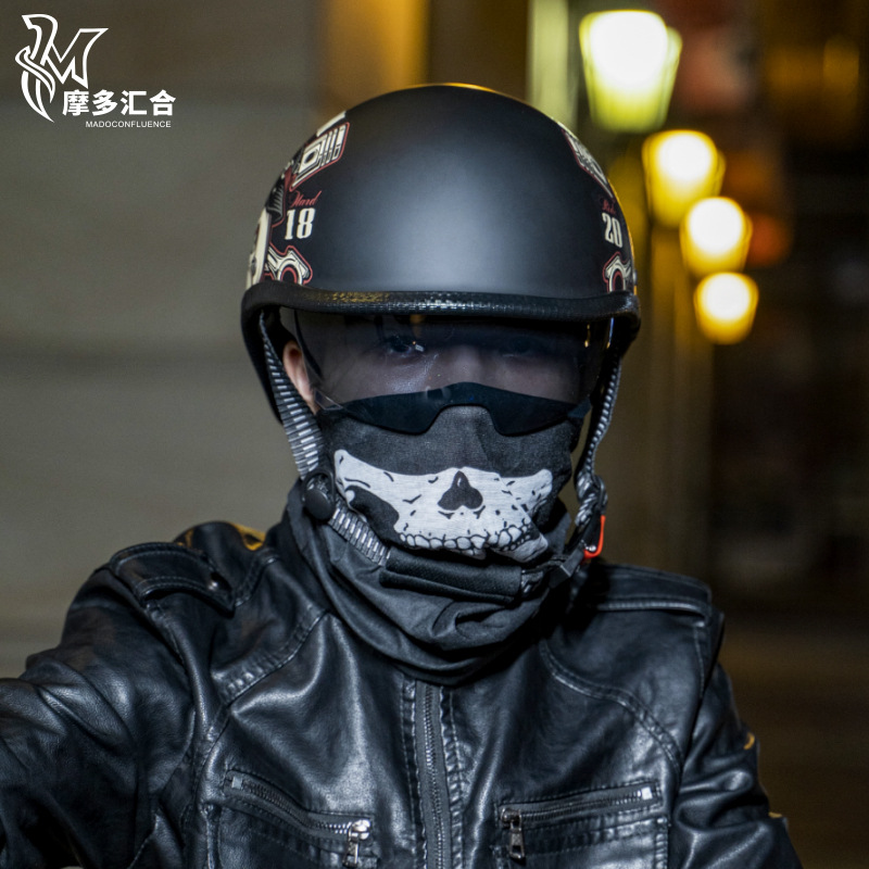 Retro Motorcycle Helmets for M - Lens Cap Vintage ulasan dan harga