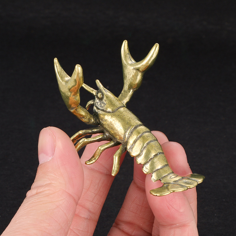 Solid Brass Crayfish Ornament  - Vintage Collectible Furniture ulasan dan harga