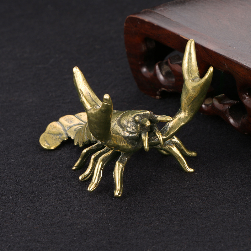 Solid Brass Crayfish Ornament  - Vintage Collectible Furniture ulasan dan harga