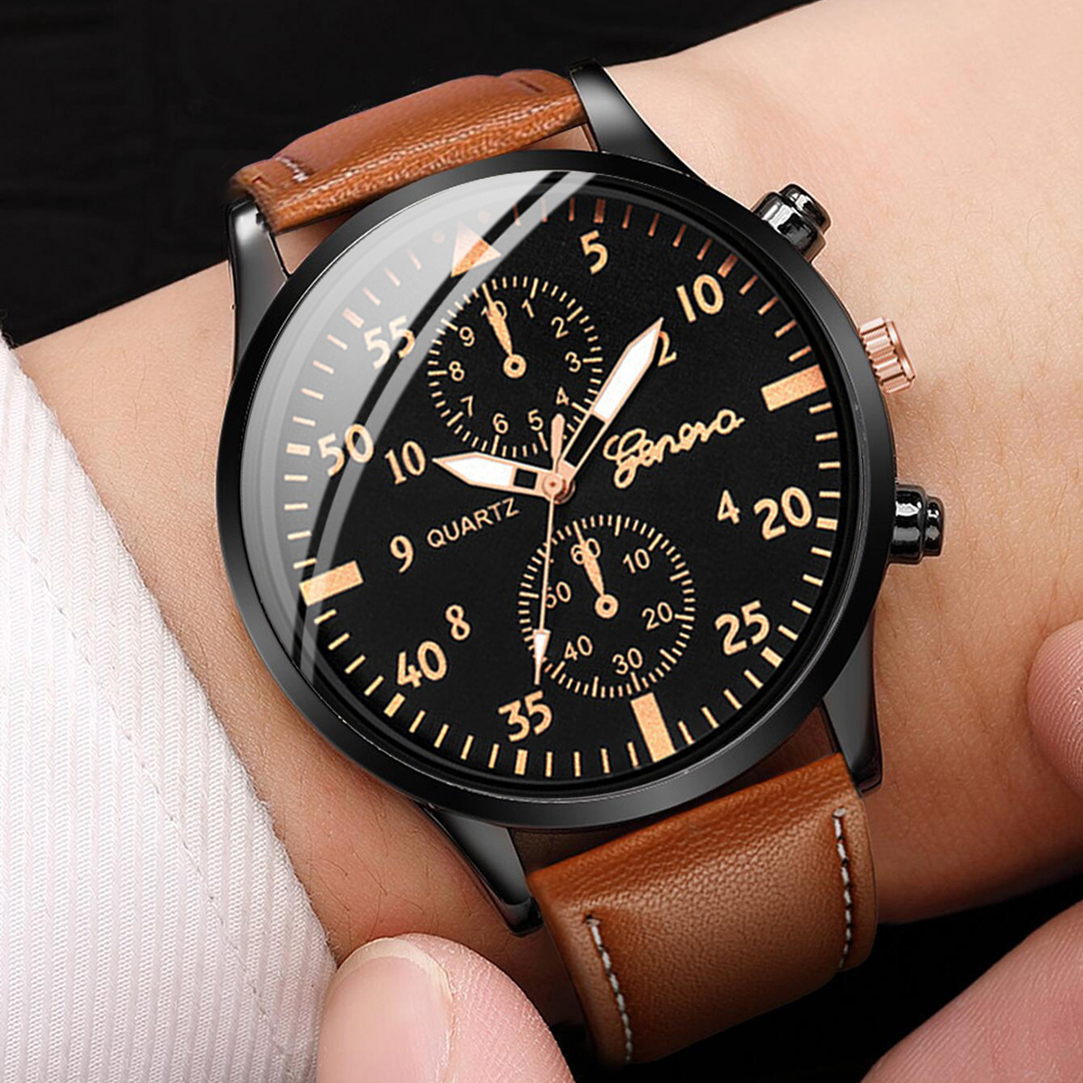 4PCS Fashion Arabic Dial Men B - Vintage Collectible Watches ulasan dan harga