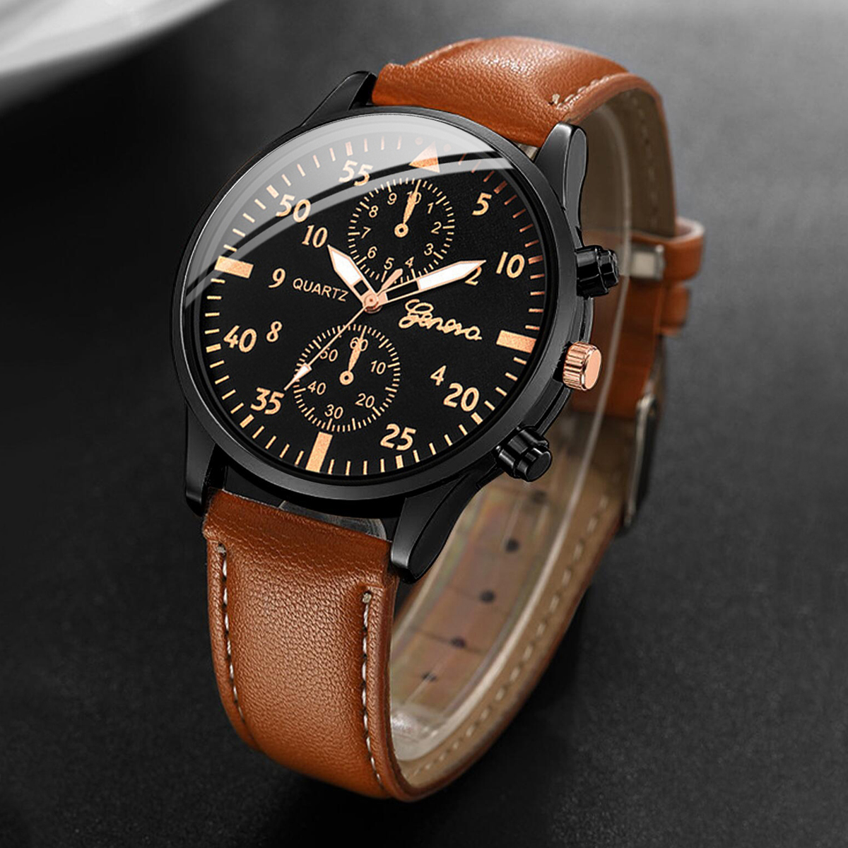 4PCS Fashion Arabic Dial Men B - Vintage Collectible Watches ulasan dan harga