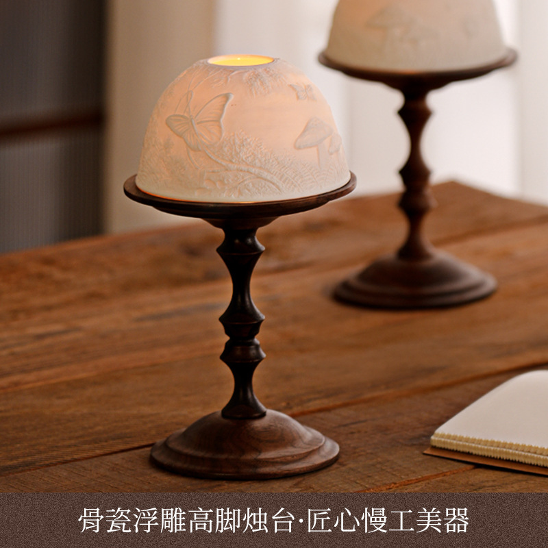 Vintage Walnut Candle Holder w - Collectible Vintage Matches ulasan dan harga