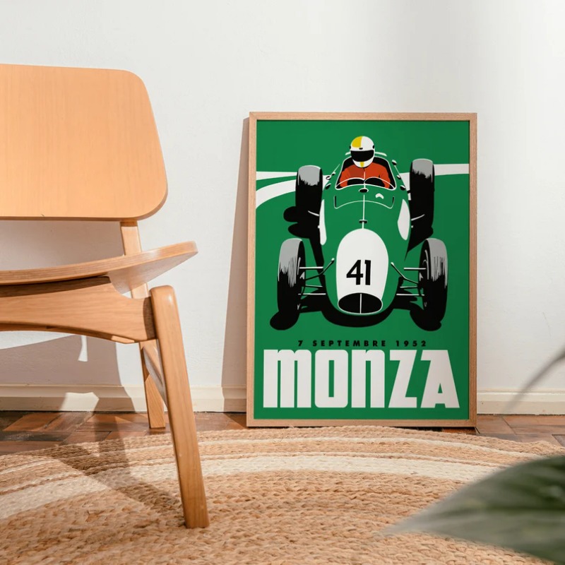 Vintage Monza Racing Poster Cl - Vintage Collectible Furniture ulasan dan harga
