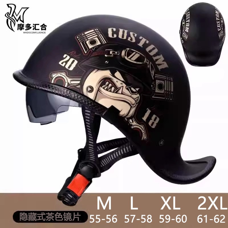 Retro Motorcycle Helmets for M - Lens Cap Vintage ulasan dan harga