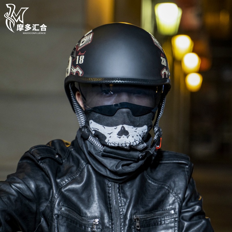 Retro Motorcycle Helmets for M - Lens Cap Vintage ulasan dan harga