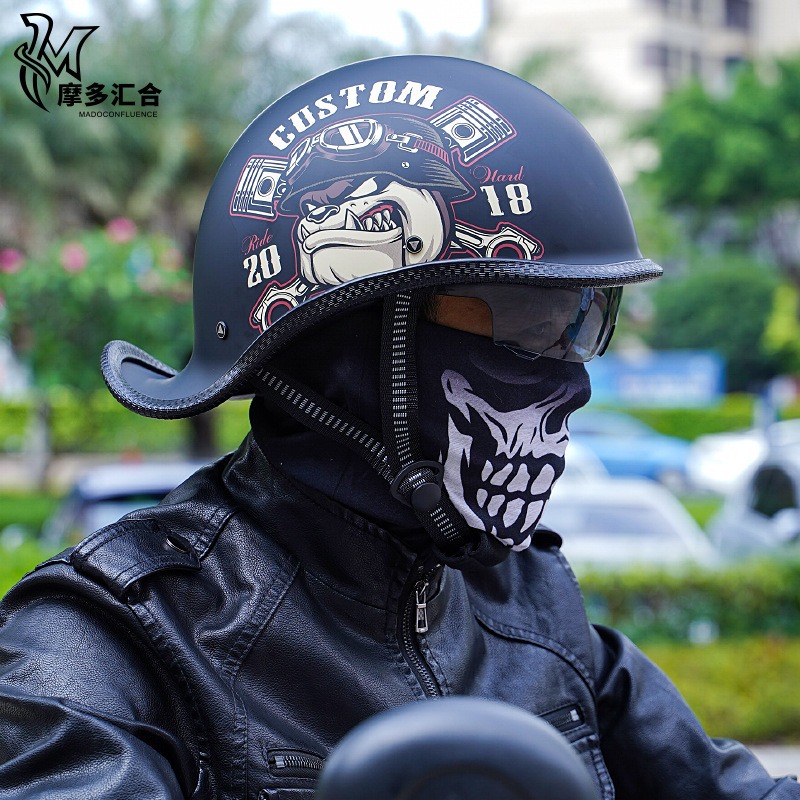 Retro Motorcycle Helmets for M - Lens Cap Vintage ulasan dan harga
