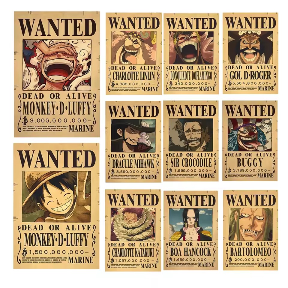 Anime One Piece Bounty Wanted  - Vintage Collectible Posters ulasan dan harga
