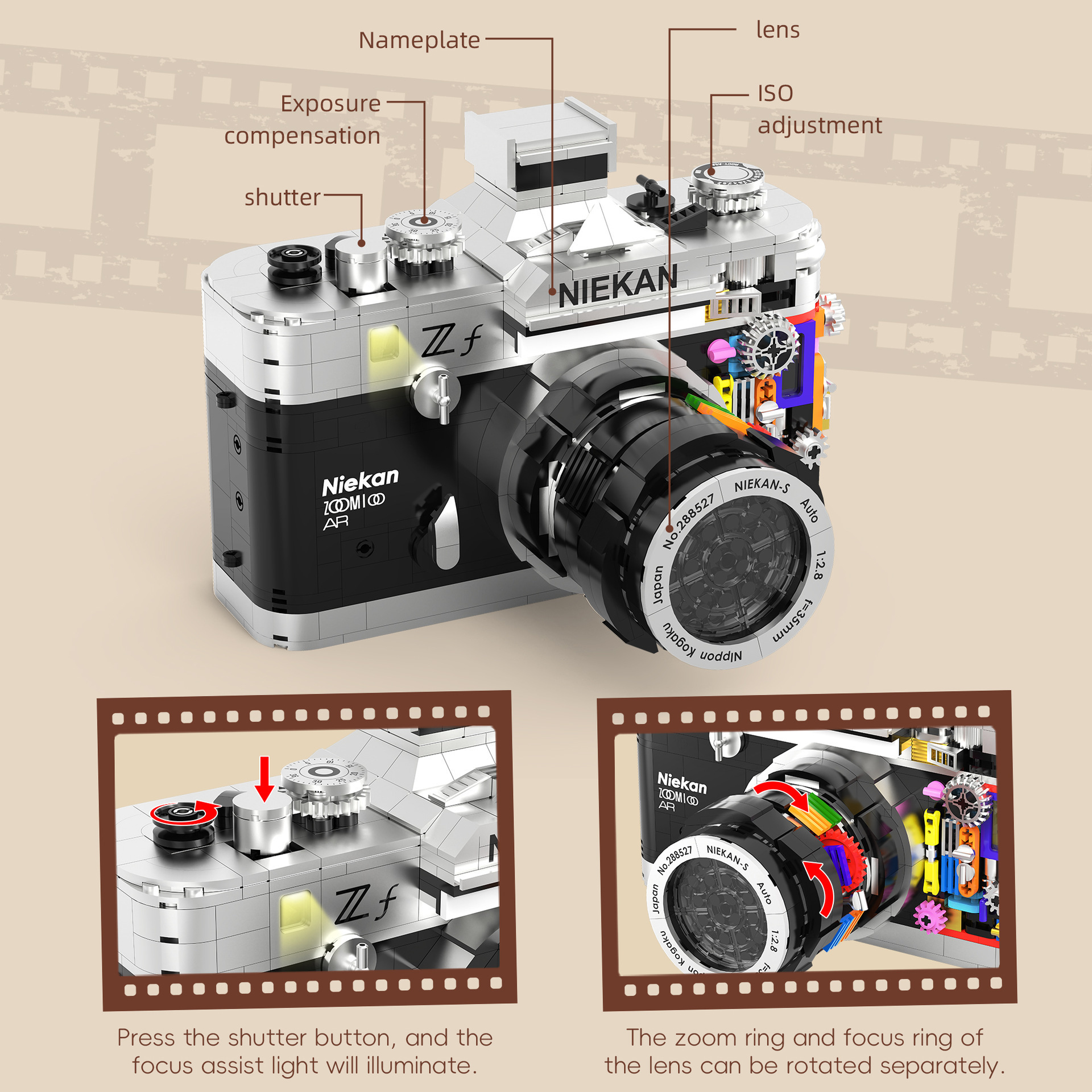 865PCS Retro Camera Building B - Collectible Vintage Cameras ulasan dan harga