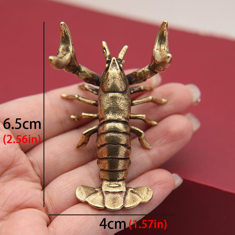 Hot ! Solid Brass Crayfish Orn - Vintage Collectible Furniture ulasan dan harga