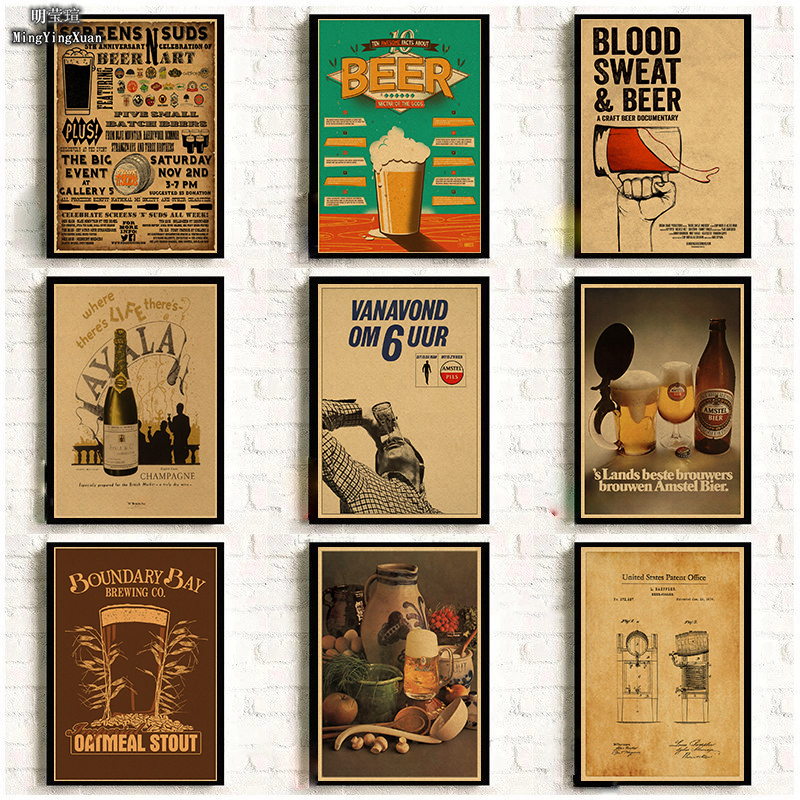 Vintage Beer Wine Drink Chart  - Vintage Collectible Posters ulasan dan harga