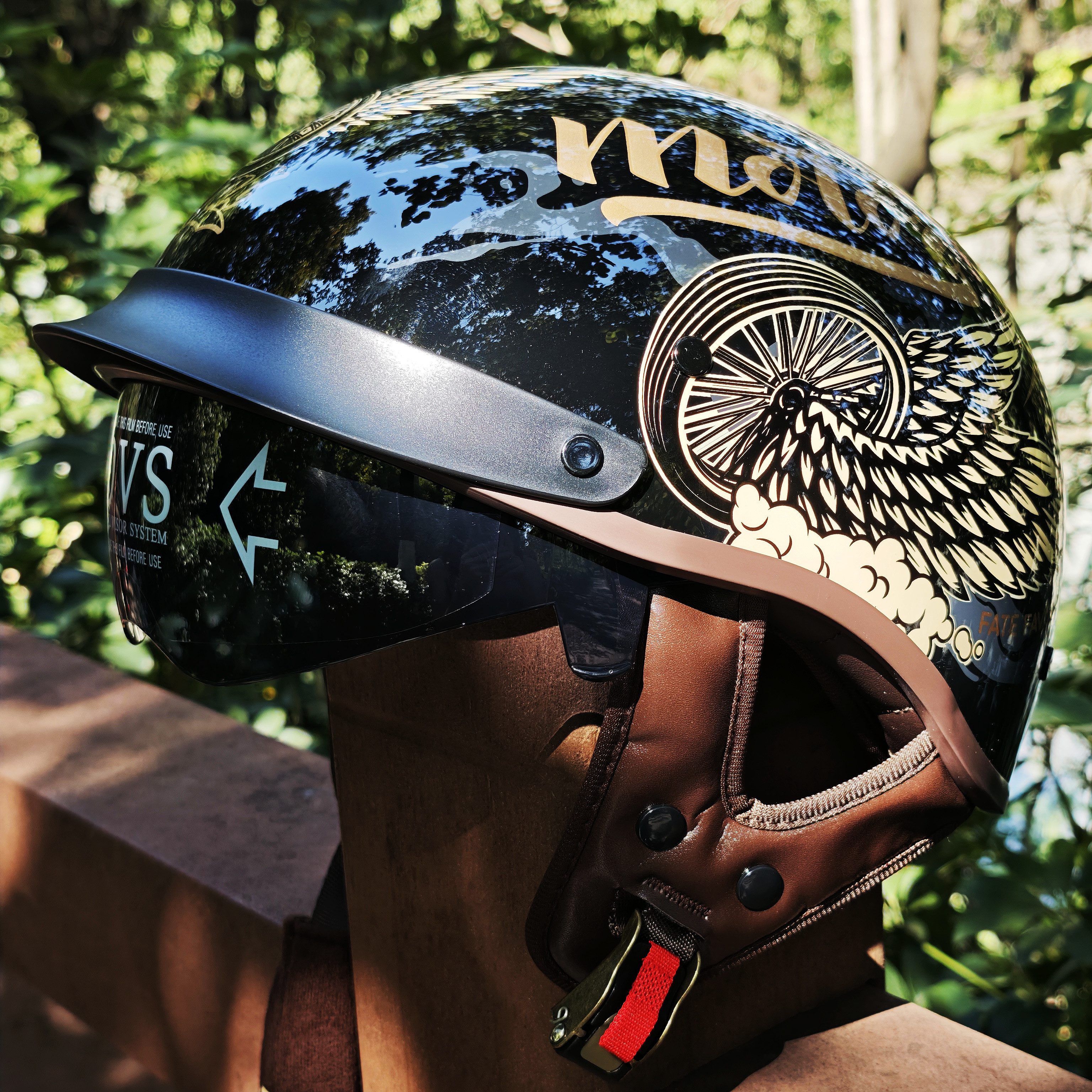 Retro Motorcycle Helmets for M - Lens Cap Vintage ulasan dan harga