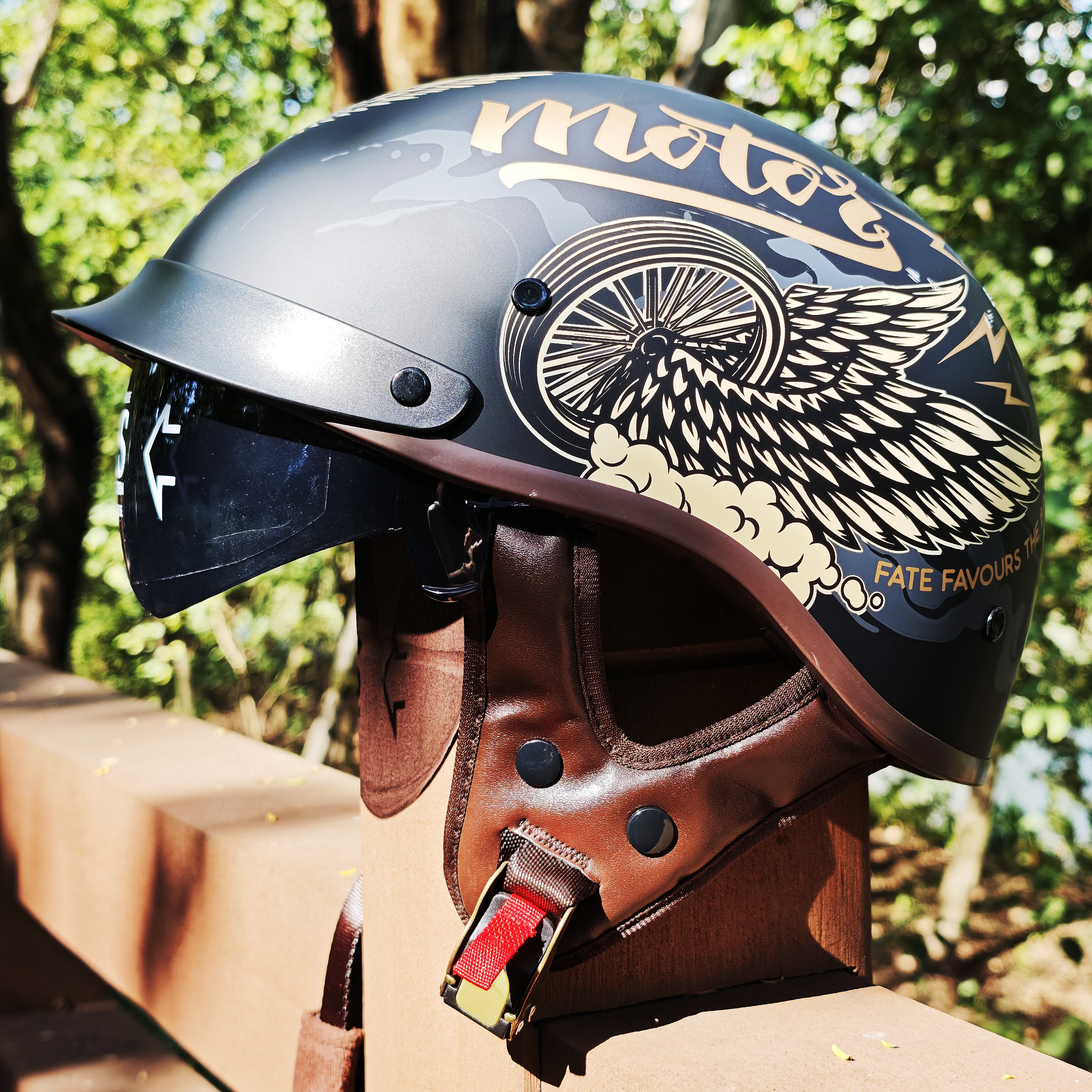 Retro Motorcycle Helmets for M - Lens Cap Vintage ulasan dan harga