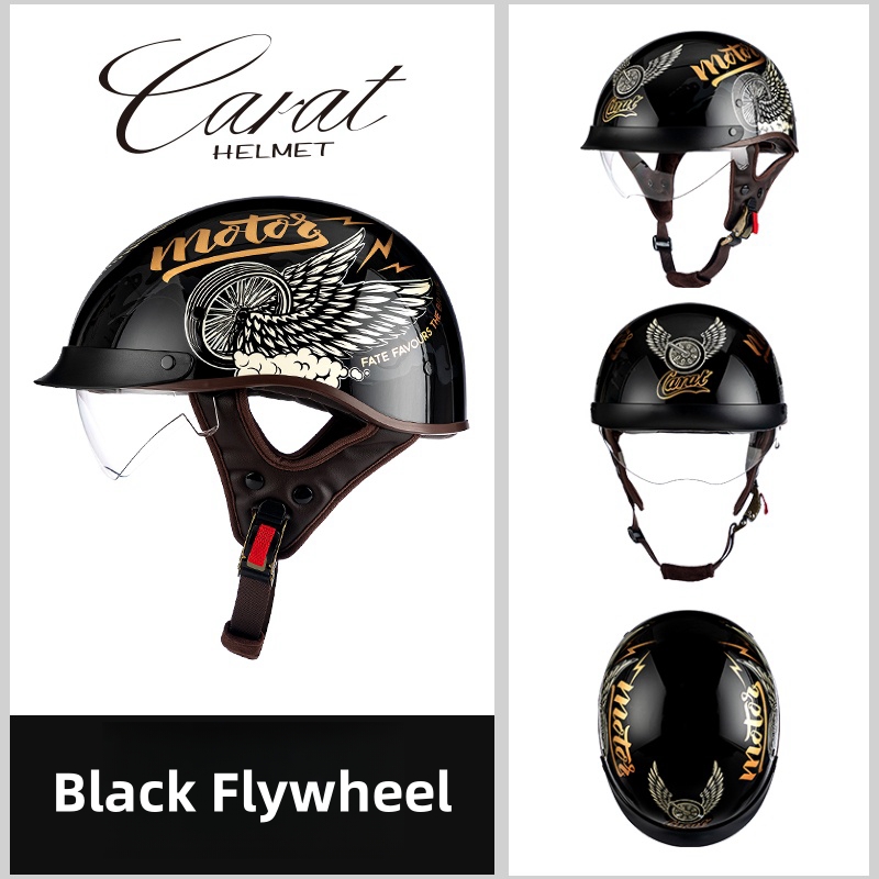 Retro Motorcycle Helmets for M - Lens Cap Vintage ulasan dan harga