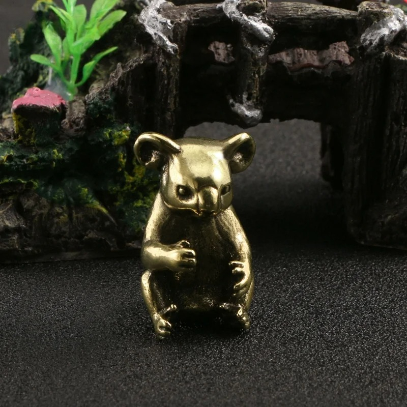 Vintage Brass Cute Koala Minia - Vintage Collectible Furniture ulasan dan harga